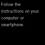 Bildschirm „Einfache Drahtlos-Verb.“: Den Anleitungen auf dem Computer oder Smartphone folgen.