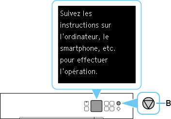 Écran Connexion facile sans fil : Suivez les instructions sur l'ordinateur, le smartphone, etc. pour effectuer l'opération.