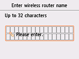 Skærmbillede til indtastning af navn på trådløs router
