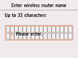 Eingabebildschirm für den Wireless Router-Namen