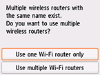 Bildschirm für die Auswahl des Wireless Router: "Nur e. Wi-Fi-Router verw." auswählen