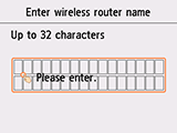 Schermata di immissione del nome del router wireless
