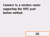 Obrazovka WPS: Připojení k bezdrátovému směrovači, který podporuje funkci WPS