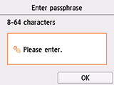 Passphrase entry screen