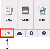 Zaslon POČETNA: odaberite Status mreže