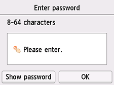 شاشة Enter password