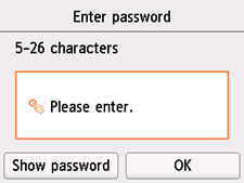 شاشة Enter password