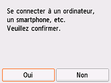 Écran Connexion facile sans fil : sélectionnez Oui