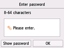 Schermata Immettere password