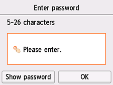Schermata Immettere password
