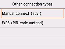Scherm Andere verbindingstypen: Handm. verbinden (geav.) selecteren