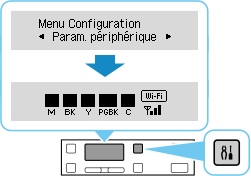 figure : Appuyez sur le bouton Configuration.