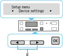 Layar Menu Pengesetan: Pilih Setelan Perangkat