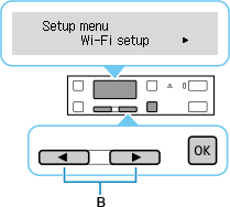 Scherm Instellingenmenu: Instellingen Wi-Fi selecteren