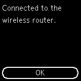 Completion screen (Connected to the wireless router.)