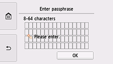 Passphrase entry screen