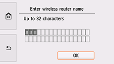 Wireless router name confirmation screen