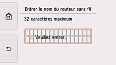 Écran de saisie du nom du routeur sans fil