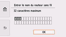 Écran de confirmation du nom du routeur sans fil