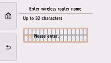 Schermata di immissione del nome del router wireless