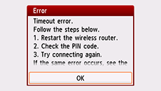 Error screen: Timeout error.