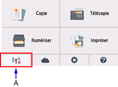 Écran ACCUEIL&nbsp;: Sélectionnez État du réseau
