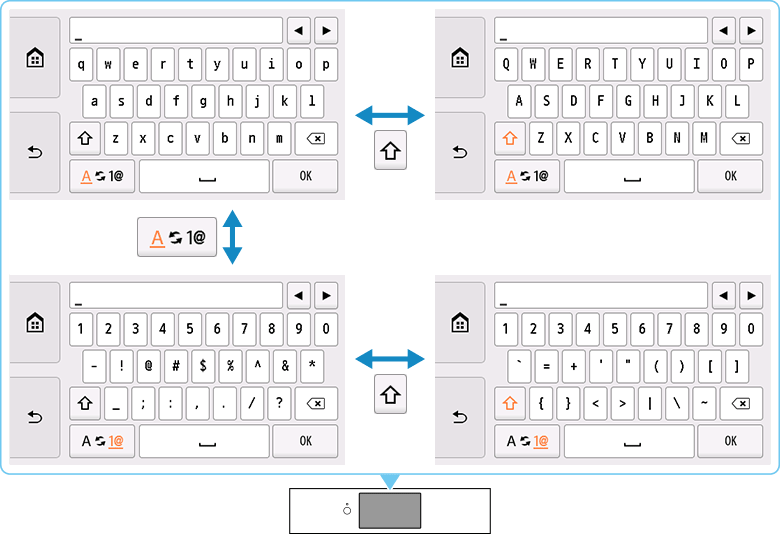 obrázek: Obrazovka pro zadávání textu s klávesnicí