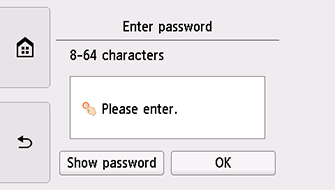 Enter password screen