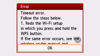 Error screen: Timeout error.