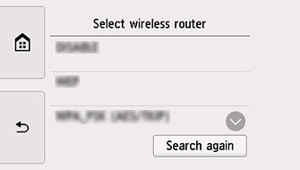 Scherm Draadloze router selecteren