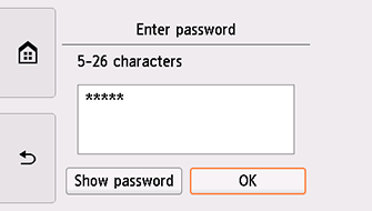 Bevestigingsscherm voor wachtwoord