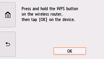 Ekran WPS (metoda nacisk. przycisku): wybierz opcję OK
