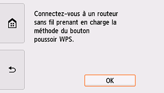 Écran WPS (Bouton pouss.) : sélectionnez OK