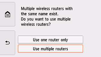 Scherm Draadloze router selecteren: Meerdere routers gebr. selecteren