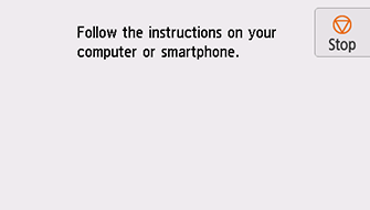 Tela Conexão simples sem fio: Siga as instruções no computador ou smartphone.