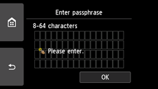 Passphrase entry screen