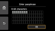 Passphrase confirmation screen