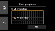 Passphrase entry screen