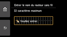 Écran de saisie du nom du routeur sans fil