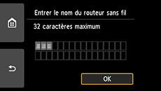 Écran de confirmation du nom du routeur sans fil