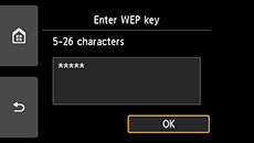 شاشة تأكيد مفتاح WEP