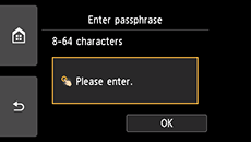 Skærm til indtastning af passphrase