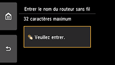 Écran de saisie du nom du routeur sans fil