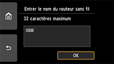 Écran de confirmation du nom du routeur sans fil