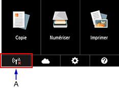 Écran ACCUEIL&nbsp;: Sélectionnez État du réseau