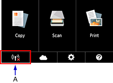 KEZDŐLAP képernyő: A Hálózat állapota elem kiválasztása