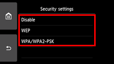 Tela Config. de Segurança