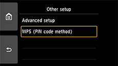 [其他設定]螢幕：選擇[WPS(PIN編碼方法)]