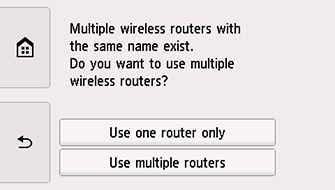 شاشة Select wireless router:‏ Multiple wireless routers with the same name exist.‎