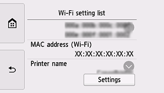 Skærmbilledet Wi-Fi-indstillingsliste